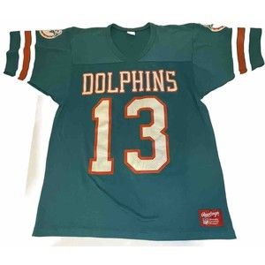 Vintage Miami Dolphins Dan Marino 13 Rawlings Football T-shirt Size OSFA READ